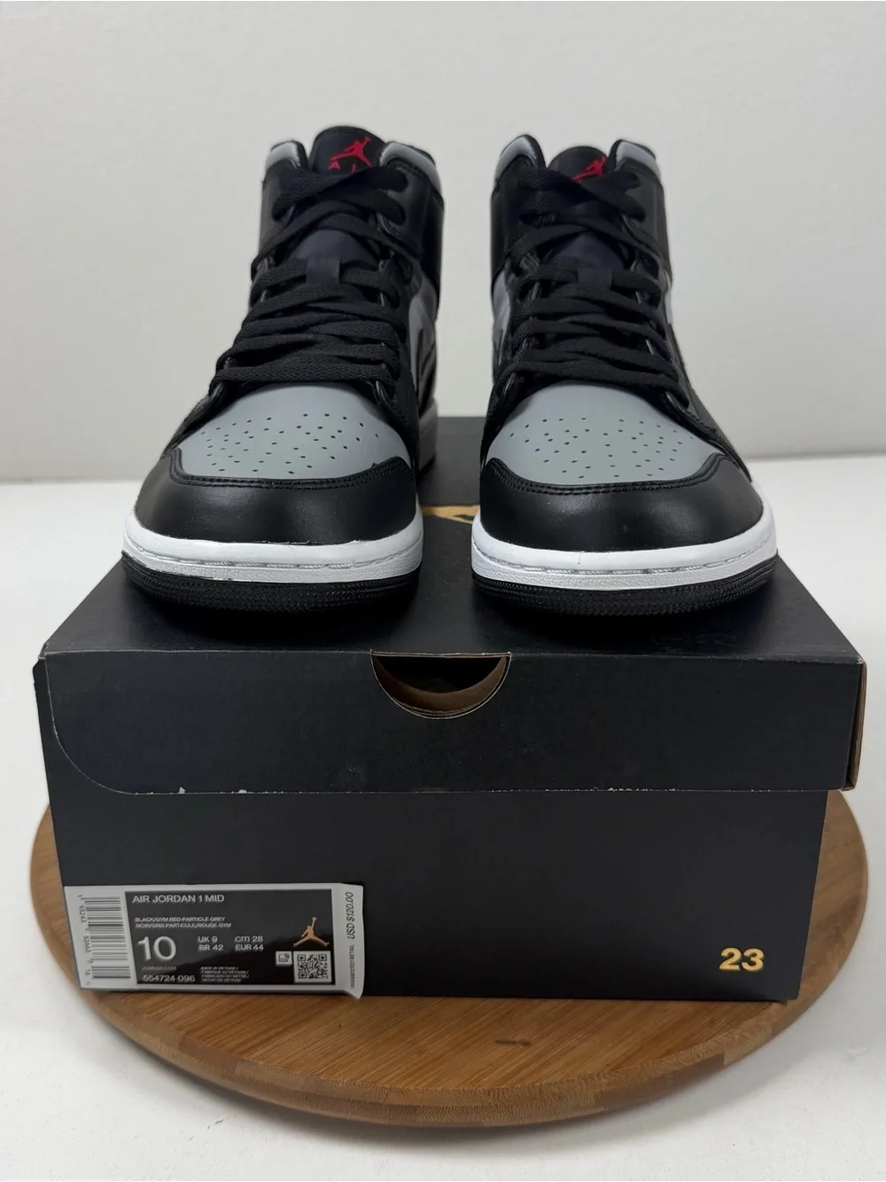 Jordan Mid-Top Sneakers - Black/Gray with Red Accent